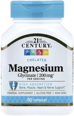 Бисглицинат магния 21st Century Magnesium Glycinate 90 капс Киев