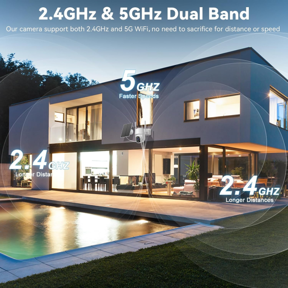 Вулична Wi-Fi камера JWQPO 4 МП 2K із сонячною панеллю 5 Вт, PTZ 270°/90°, PIR, нічним баченням, IP65 Київ