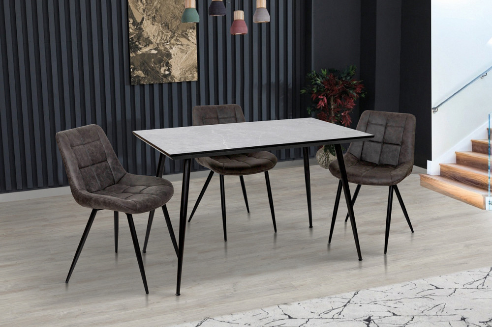 Стіл Торнадо, 120*70, чорний/MDF сірий бетон Київ - фото 8