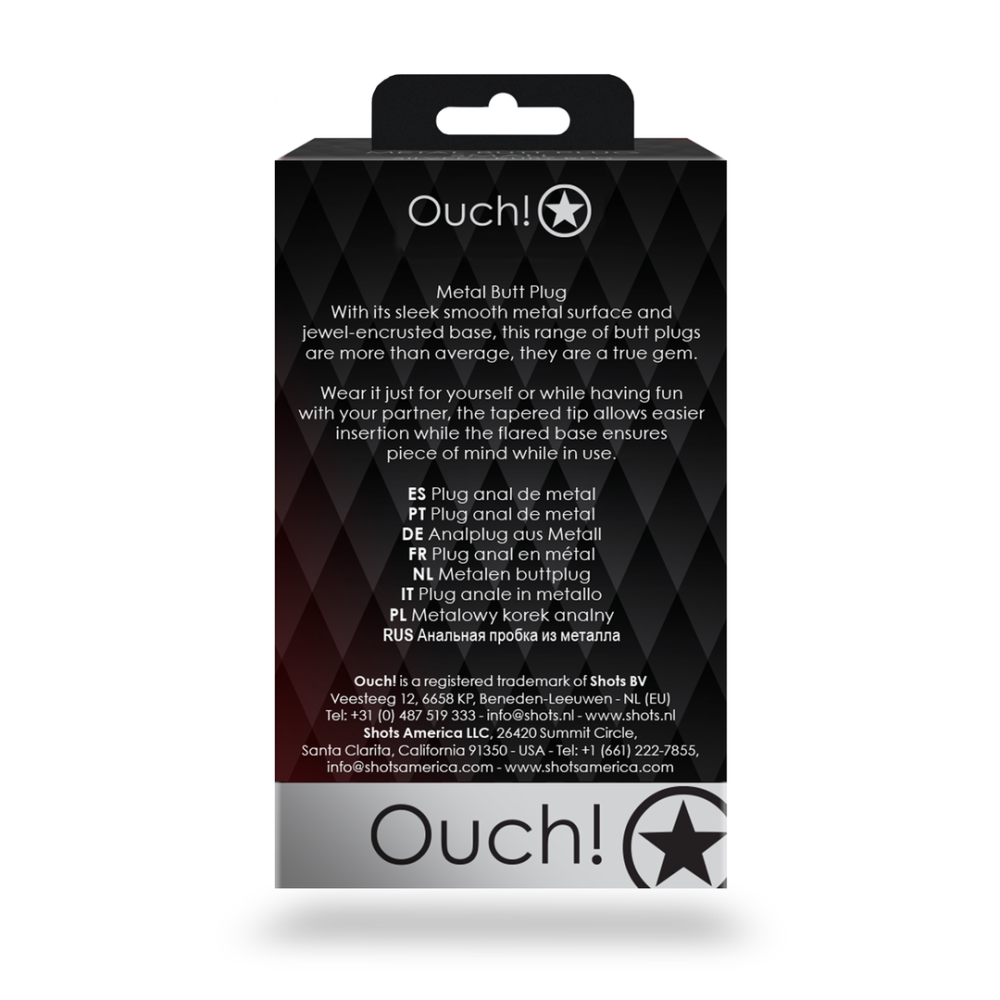 Анальная пробка – Ouch! Metal Butt Plug Medium Silver/Rubellite Pink Sex Aura Киев - изображение 8