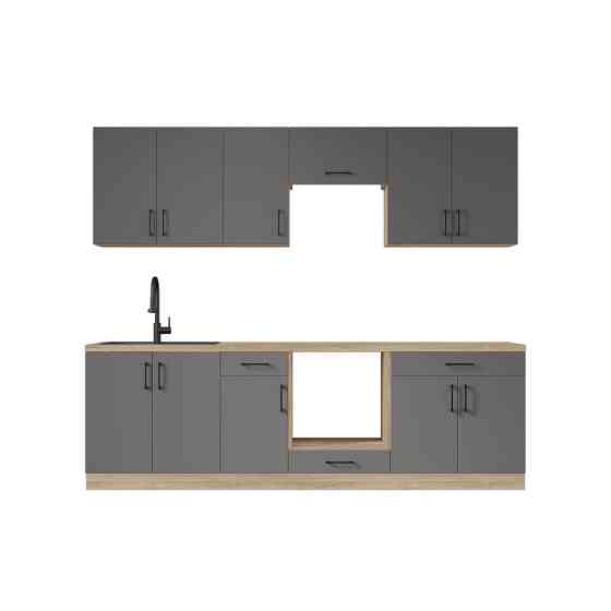 Кухня модульна Эверест Оптима набор №6 Графит 2,6 м (без столешницы) (DTM-5714) Львов