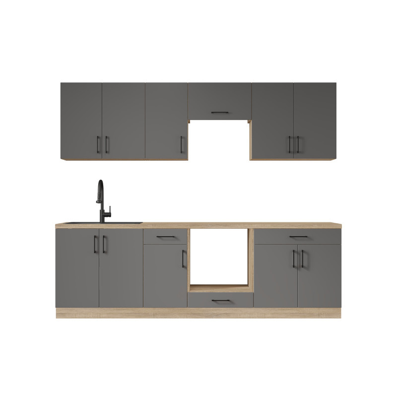 Кухня модульна Эверест Оптима набор №6 Графит 2,6 м (без столешницы) (DTM-5714) Львов - изображение 2