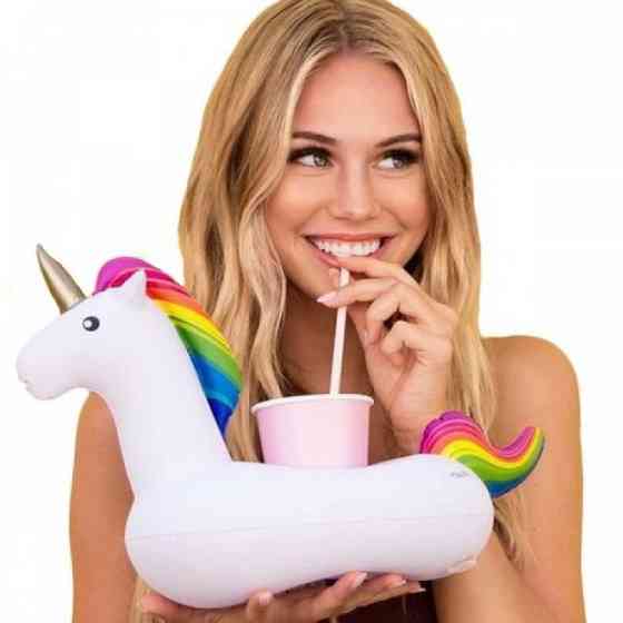 Надувной подстаканник для бассейна Единорог 30х21 см Винница