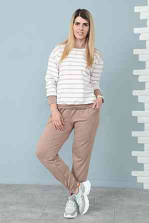 Демісезонний костюм в смужку "Delight" оптом | Батал Капучіно, 50-52 Київ