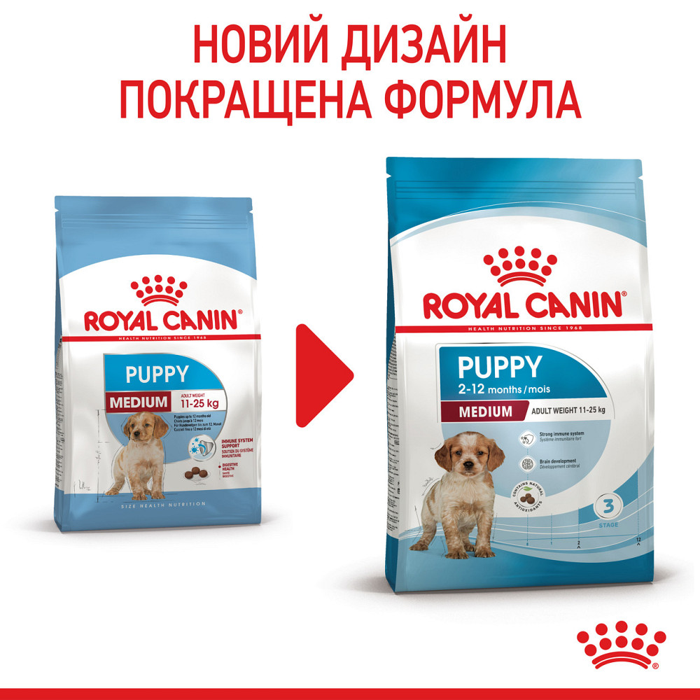 Royal Canin Medium Puppy (Рояв Канін Медіум Паппі) сухий корм для цуценят середніх порід 4 кг. Запоріжжя - фото 3