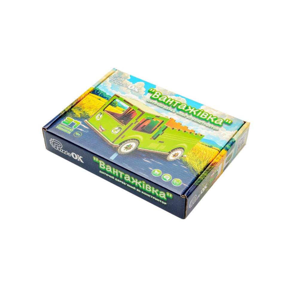 Дитячий дерев'яний 3D конструктор "Вантажівка" Puz-00929, 37 деталей Вінниця - фото 7