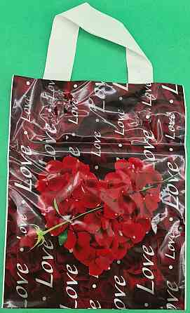 Пакет ламінований з петлевою ручкою "Серце з трояндою" 23см 29см 50мк (50 шт) Харків