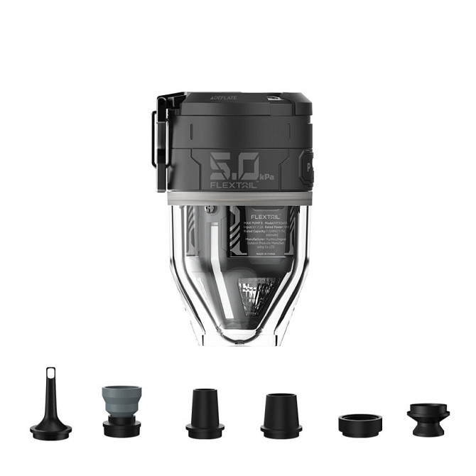 Кемпинговый насос-фонарь Flextail Max Pump 3 с насадками (Черный) Винница - изображение 1