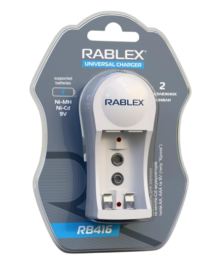 Зарядное устройство Rablex RB416 на 2 AA/AAA R3/R6 1.2V/ 1Крона 9V Днепр - изображение 1