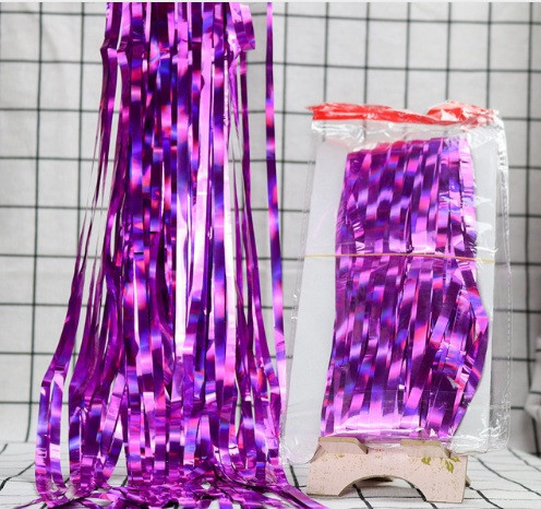 Шторки из фольги с голограммой 2м на 1м малиновый Киев - изображение 2