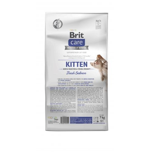 Корм сухий Brit Care Cat Grain Free Kitten Gentle Digestion Strong Immunity для кошенят для міцного імунітету з лососем 7 кг Київ - фото 3