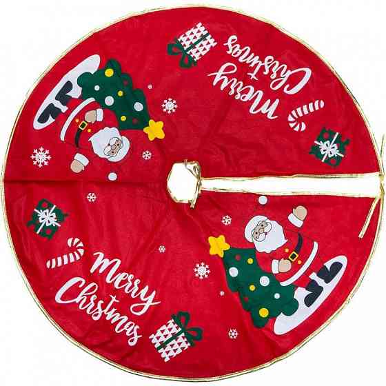 Коврик юбка под елку &quot;Merry christmas&quot;, 90см, на завязках, Красный Вінниця