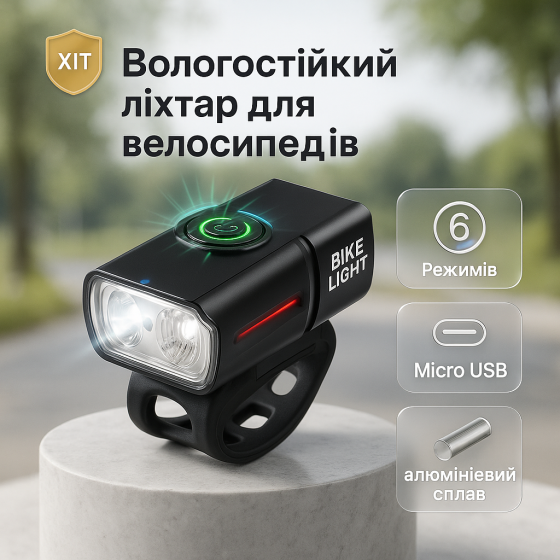 Фара вело велосипедная для велосипедов, Фонарь для велосипедистов с зарядкой, Мощный велосипедный свет IS-51 Львов