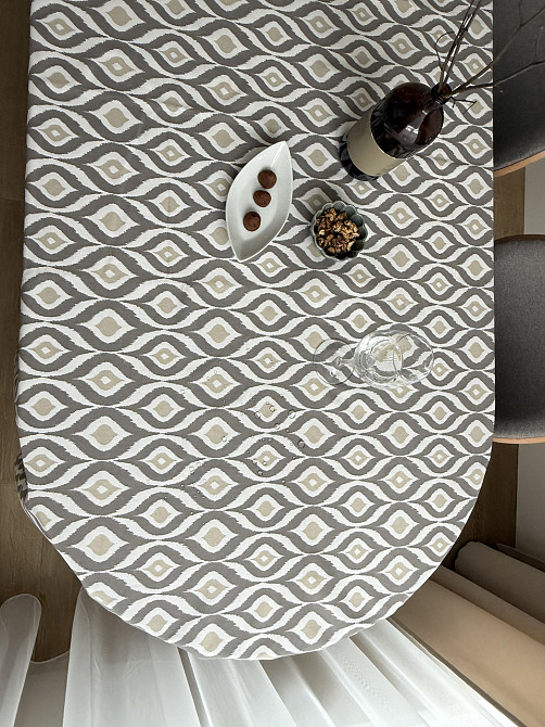 Ecotton Скатертина столова Ecotton DUCK 170х220 см водовідштовхувальна Абстракт сірий (27951/29 Киев - изображение 8