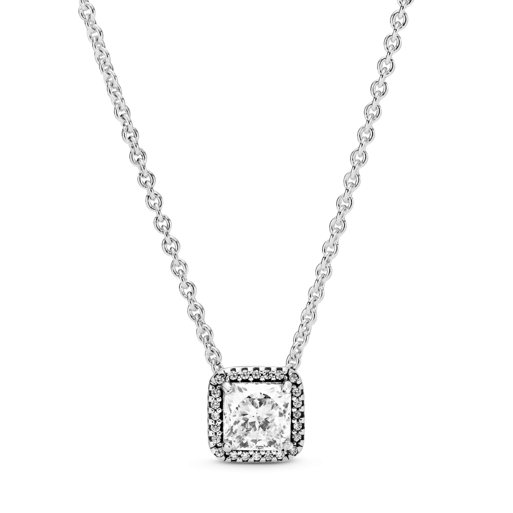 Срібне намисто Pandora Сяючий квадрат 396241CZ Київ - фото 1