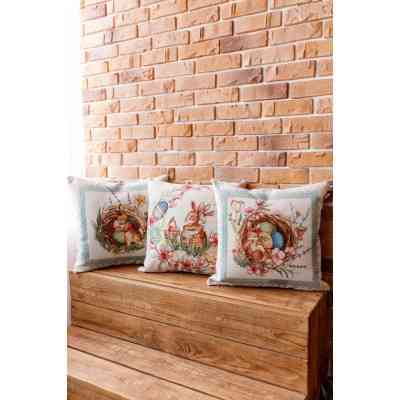 Наволочка Прованс гобеленова декоративна Зайчата в віночку Злагода 45х45 см (034254) Вінниця