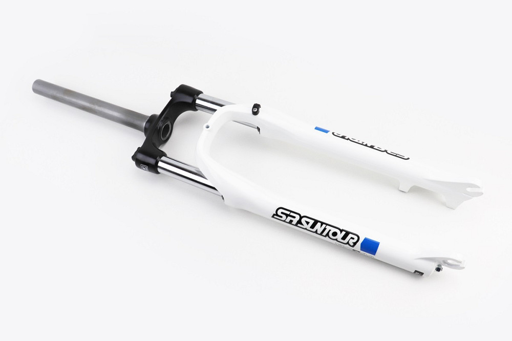 Вилка 27,5" амортизаційна, без різьби 1-1/8" (28,6мм), шток 255мм, з ходом 80мм, Disk-brake, Preload, алюмінієва, біла XCE 28 Київ - фото 1