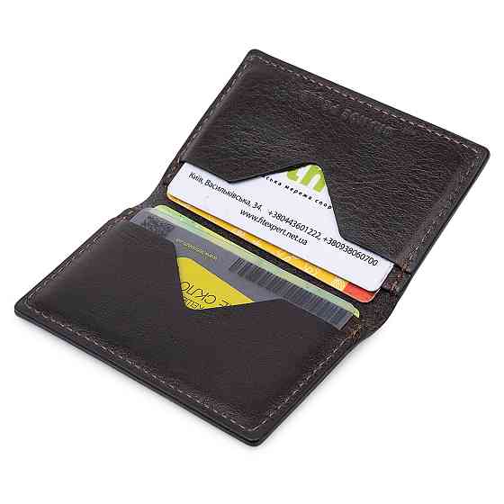 Шкіряна візитниця GRANDE PELLE 11531 Коричневий Київ