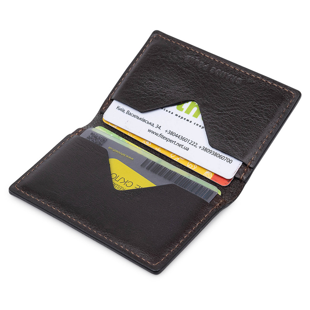 Шкіряна візитниця GRANDE PELLE 11531 Коричневий Київ - фото 6