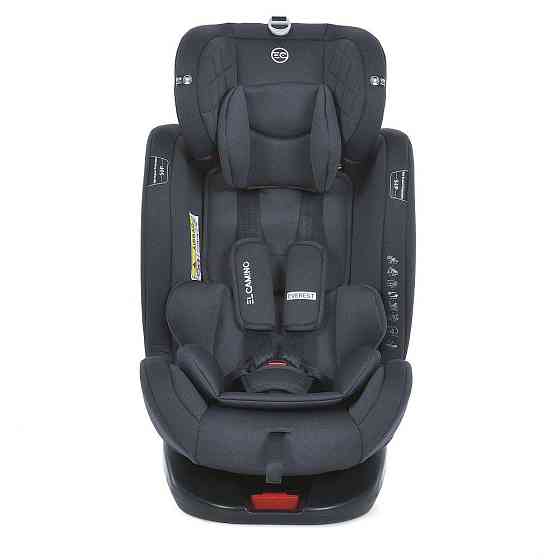 Автокрісло дитяче El Camino EVEREST Dark Gray 0-36кг 5-точкові ремені безпеки ISOFIX 360º Темно-сіре (ME 1114) Чернігів