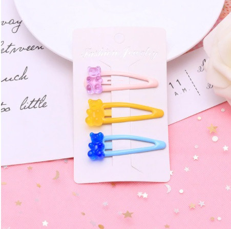 Бижутерия мишки заколки (набор), разноцветный - в набор входит 3 заколки, материал смола Киев - изображение 1