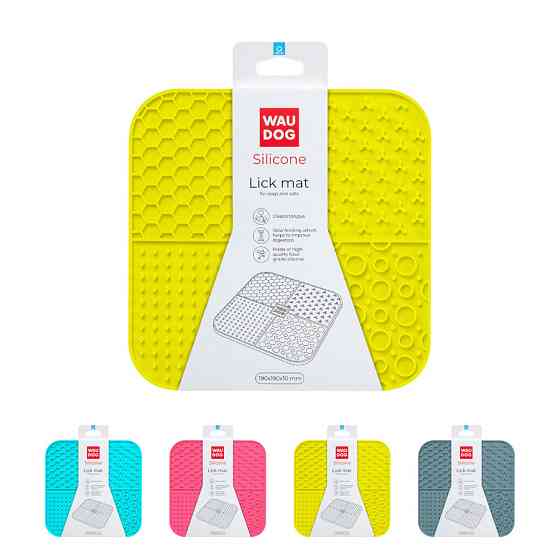 Килимок для злизування WAUDOG Silicone, 190х190х10 мм, жовтий Київ