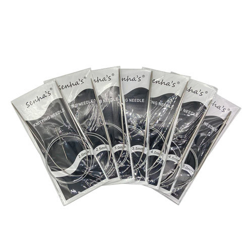 Спицы круговые 7шт на леске 80см для вязания, стальные 2–5мм, набор спиц для рукоделия Киев - изображение 1