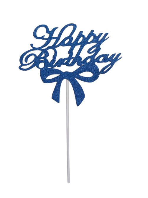 Топпер С Днем Рождения для торта 13 на 11 см синий Киев - изображение 1