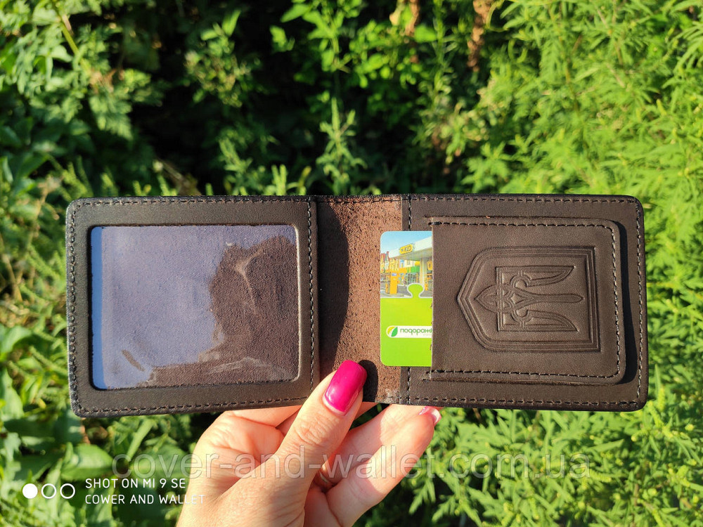 Кожаная обложка с карманом "Національна Гвардія Україна" Київ - фото 3