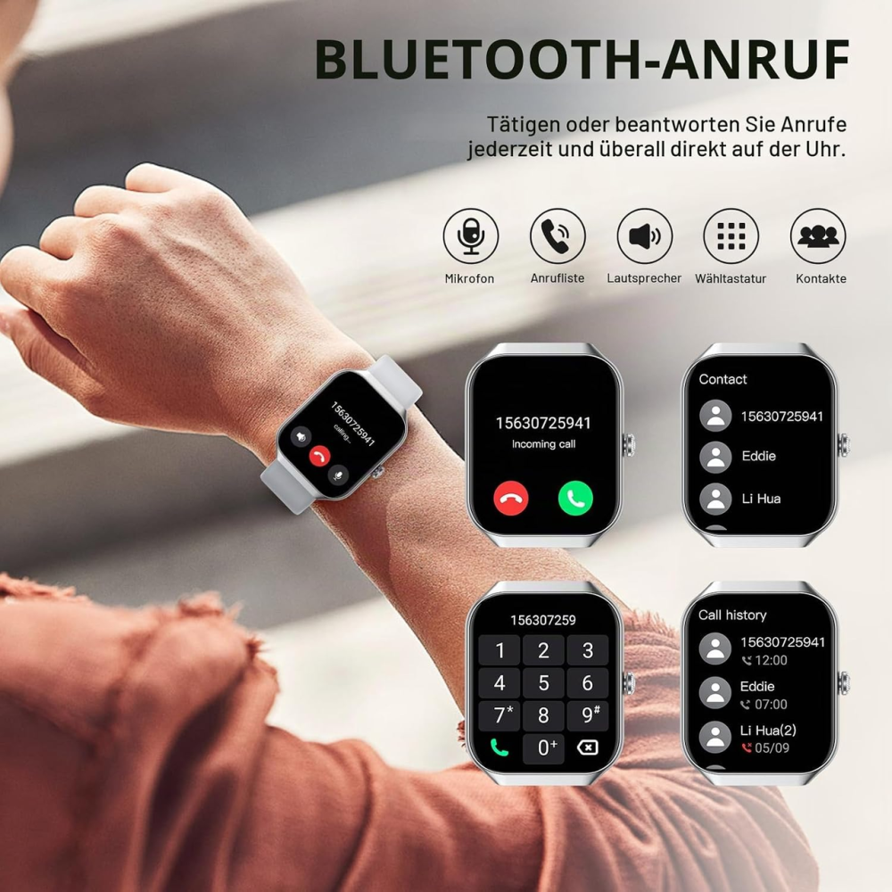 Смарт-часы Jugeman P99 для мужчин и женщин, Bluetooth 5.3, звонки, 113+ спортивных режимов, 1,96