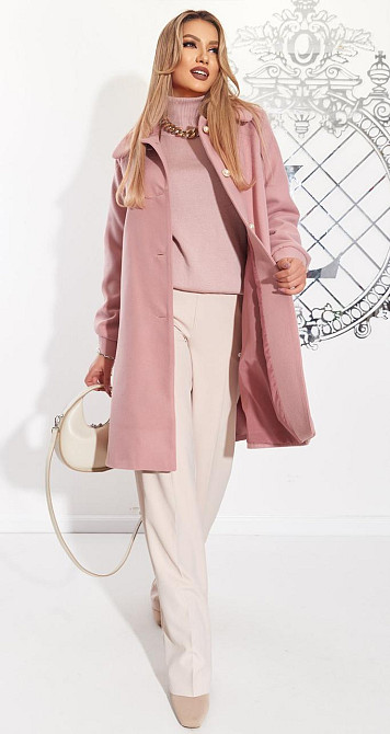 Розовое пальто А силуєта (44) Київ - фото 6