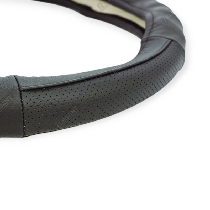 Чехол xxl кожа (44 - 46 см) черный elegant с черными перфорированными вставками руля Мукачево - изображение 2