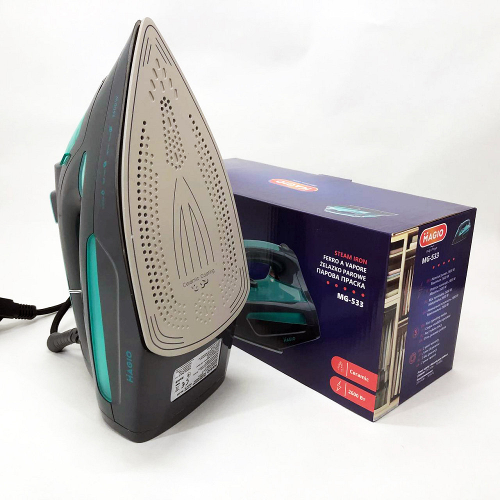 Утюг для одежды с функцией пара Magio MG-533 2600 Вт, Утюг керамический антипригарный CL-27 Львов - изображение 4