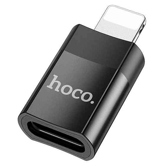 Кабель-перехiдник HOCO UA17 iP Male to Type-C female USB2.0 adapter Black Киев