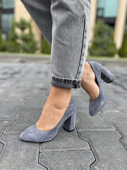 Nivelle Туфлі жіночі NIVELLE сірі натуральна замша каблук 9 см 35-40 (1592/8051-8045) Коломия - фото 5
