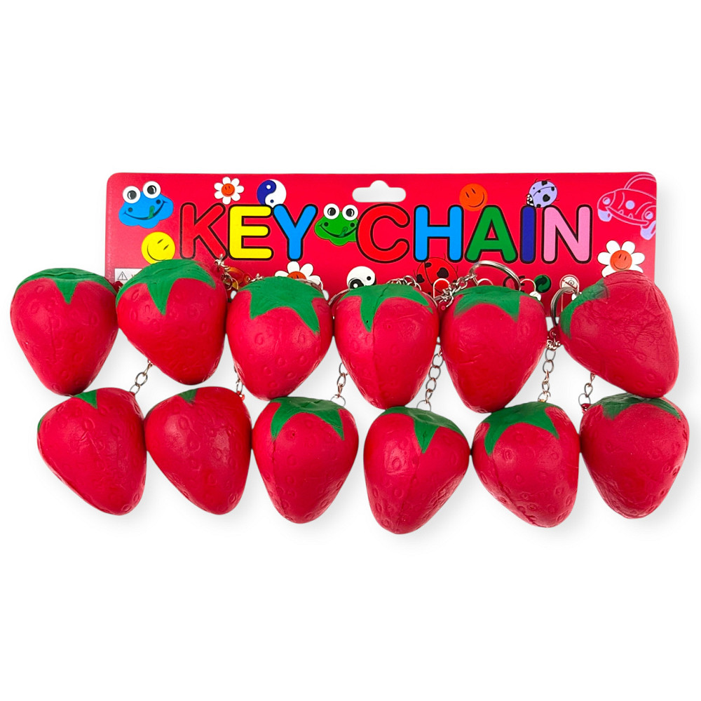Сквіші брелоки для ключів м'який Полуниця 12 шт Київ - фото 1