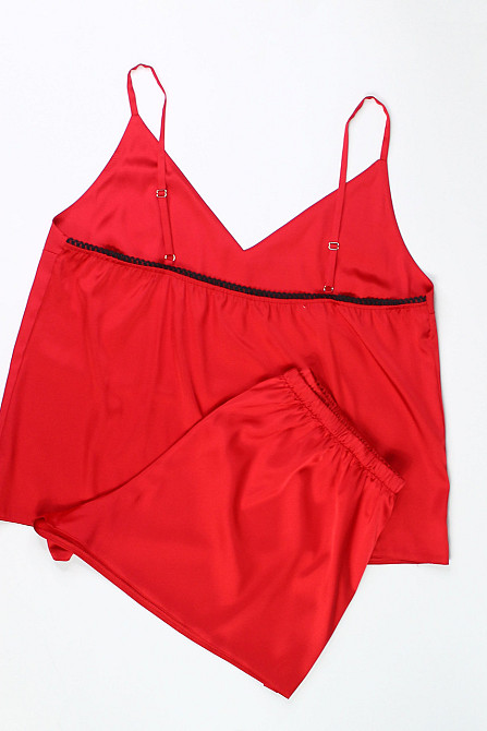 Пижама женская шелковая Красный M-L Харьков - изображение 5