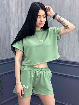Костюм спортивний з шортами "La perla" оптом | Розпродаж моделі Київ