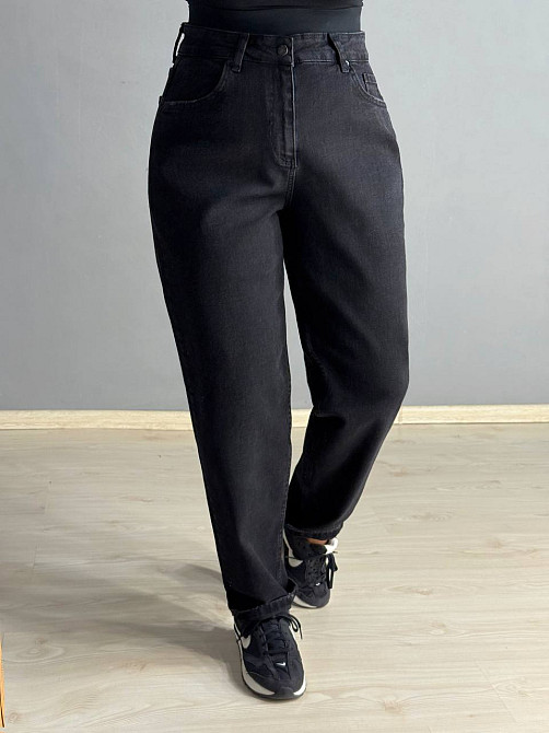 Джинси жіночі Mikaletta 13129 МОМ банани батал великі розміри чорні, чорний, З8, 38, 99 см, 127 см Київ - фото 6