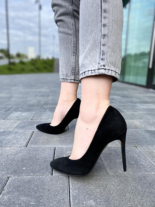 Туфлі жіночі M-LUX чорні замша натуральна каблук 10см 36р 37р (91020) Коломыя - изображение 6