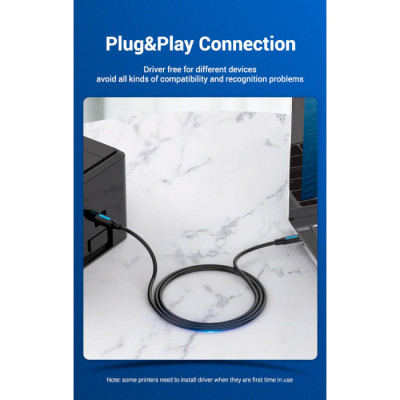 Кабель для принтера USB 2.0 CM/BM 2.0m 2.4А 480Mbps Vention (CQUBH) Винница - изображение 11