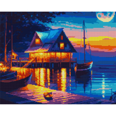 Картина по номерам Santi Річковий захід сонця 40*50 см алмазна мозаїка (954717) Вінниця - фото 1