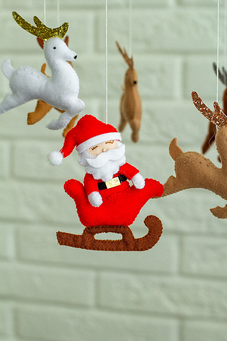 Дитячий мобіль на ліжечко «Санта та олені» Київ - фото 5