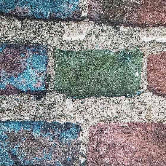 Обои виниловые на флизелине Rasch Factory 0.53х10,05 под кирпич синий зеленый бордовый 428070 Киев