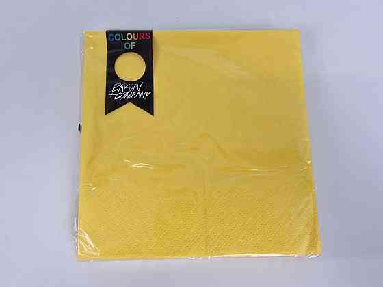 Салфетки бумажные однотонные (ЗЗхЗЗ, 20шт) Luxy Желтый Б-ком (1 пачка) Харьков