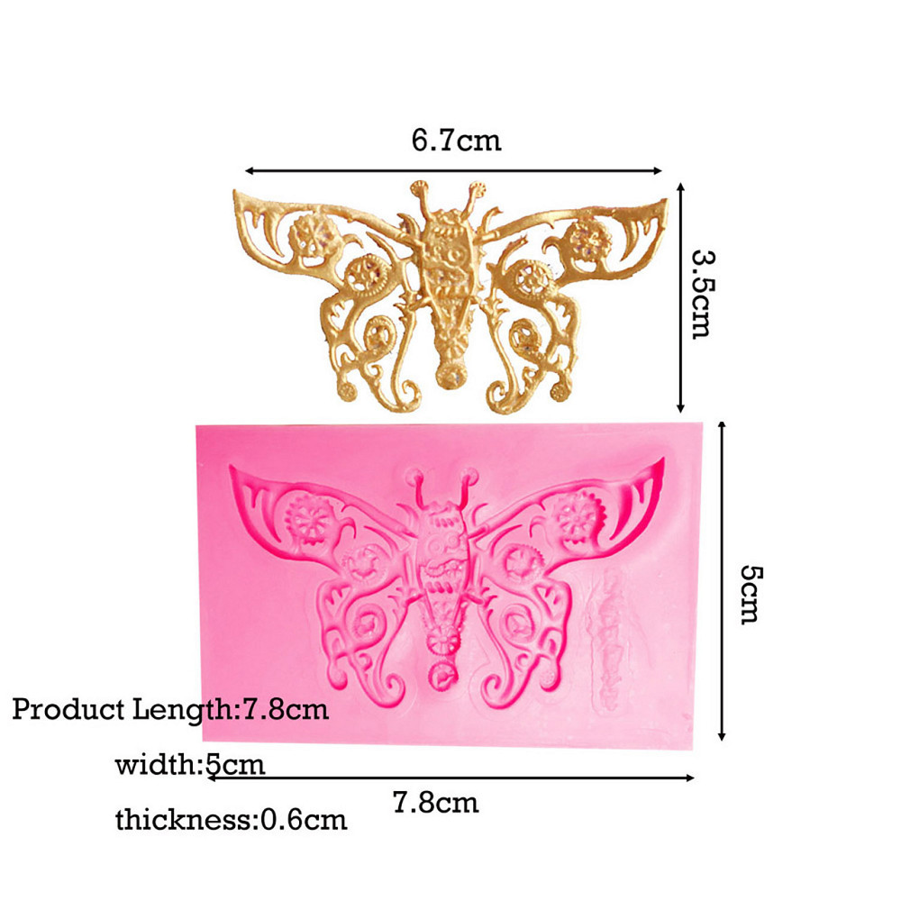 Молд силиконовый Бабочка 78 на 50 мм розовый Киев - изображение 2