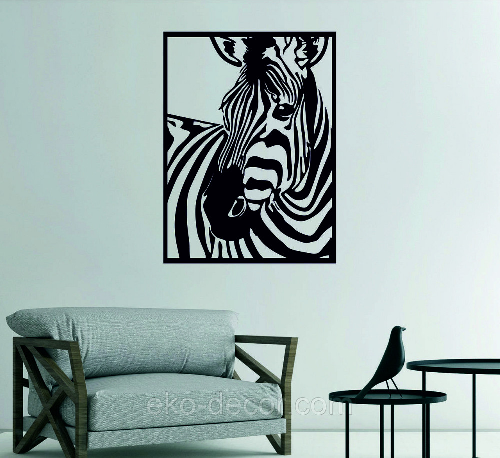 Декоративное настенное Панно «Зебра» Декор на стену 110*78 см Киев - изображение 4