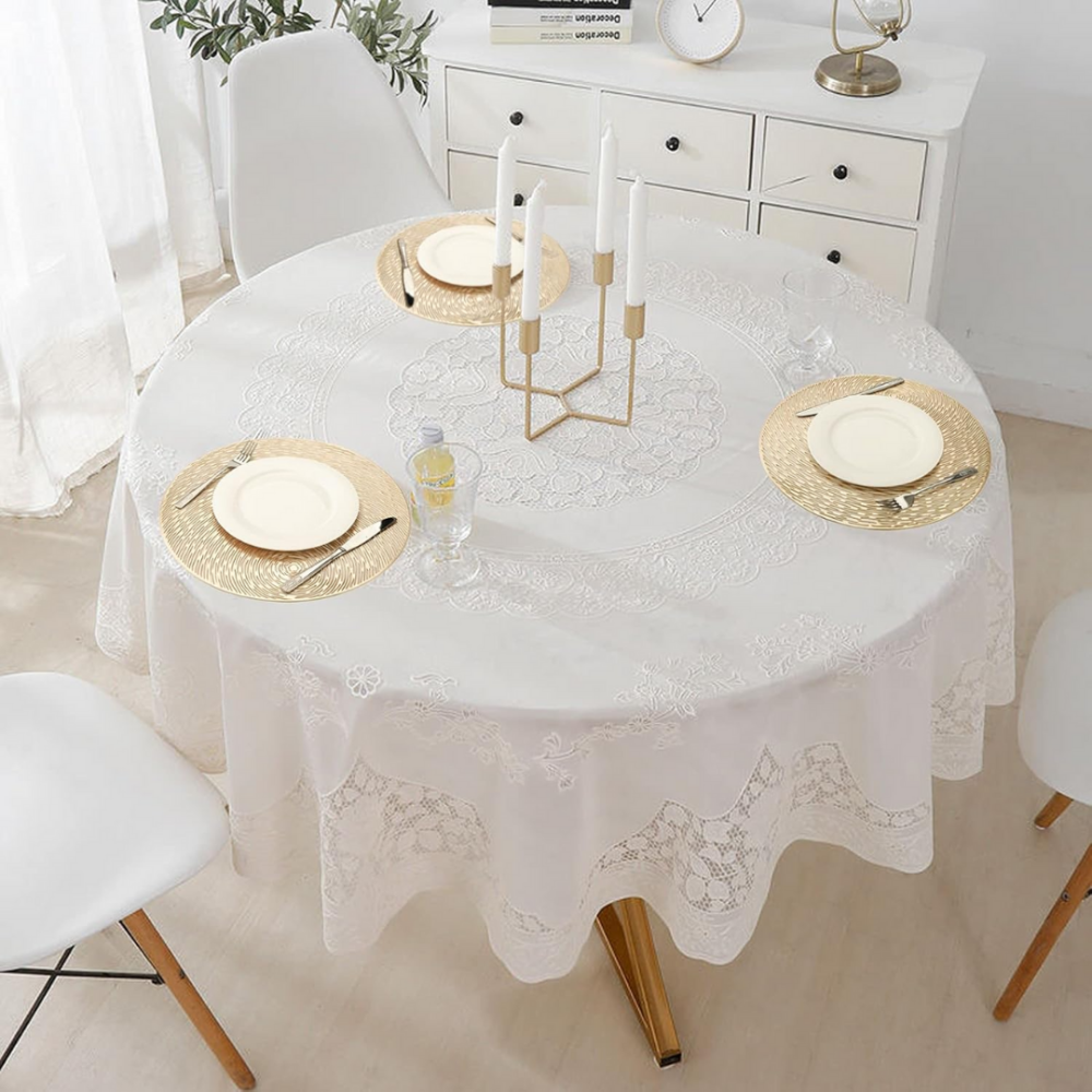 Сервировочная салфетка круглая под горячее, салфетка , коврик сервировочный золотистый набор 2 шт Каменец-Подольский - изображение 3