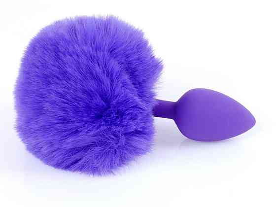 Анальная пробка ( размер S ) с хвостом Boss Series - Silicon PLUG Bunny Tail Purple, BS6400101 Sex Aura Киев