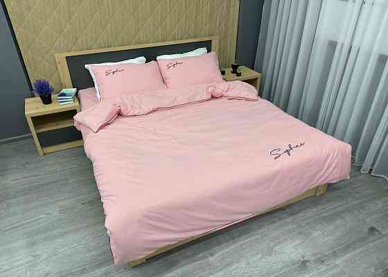 Комплект постільної білизни Сатин, Євро 200х230 Рожевий (88-138) Київ
